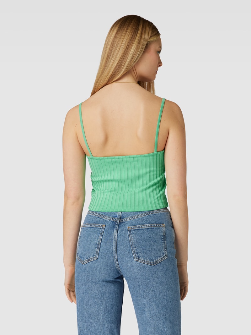 Crop Top im Ripp-Look in grün