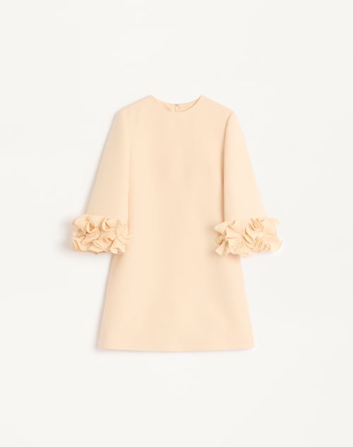 Vestido curto de crepe de alta costura