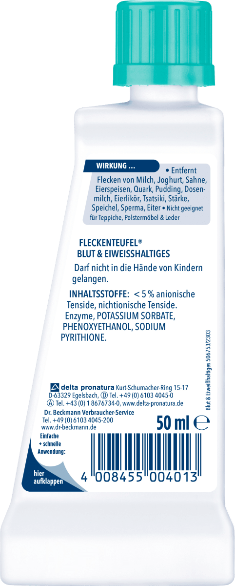 Fleckenentferner Fleckenteufel Blut & Eiweißhaltiges, 50 ml