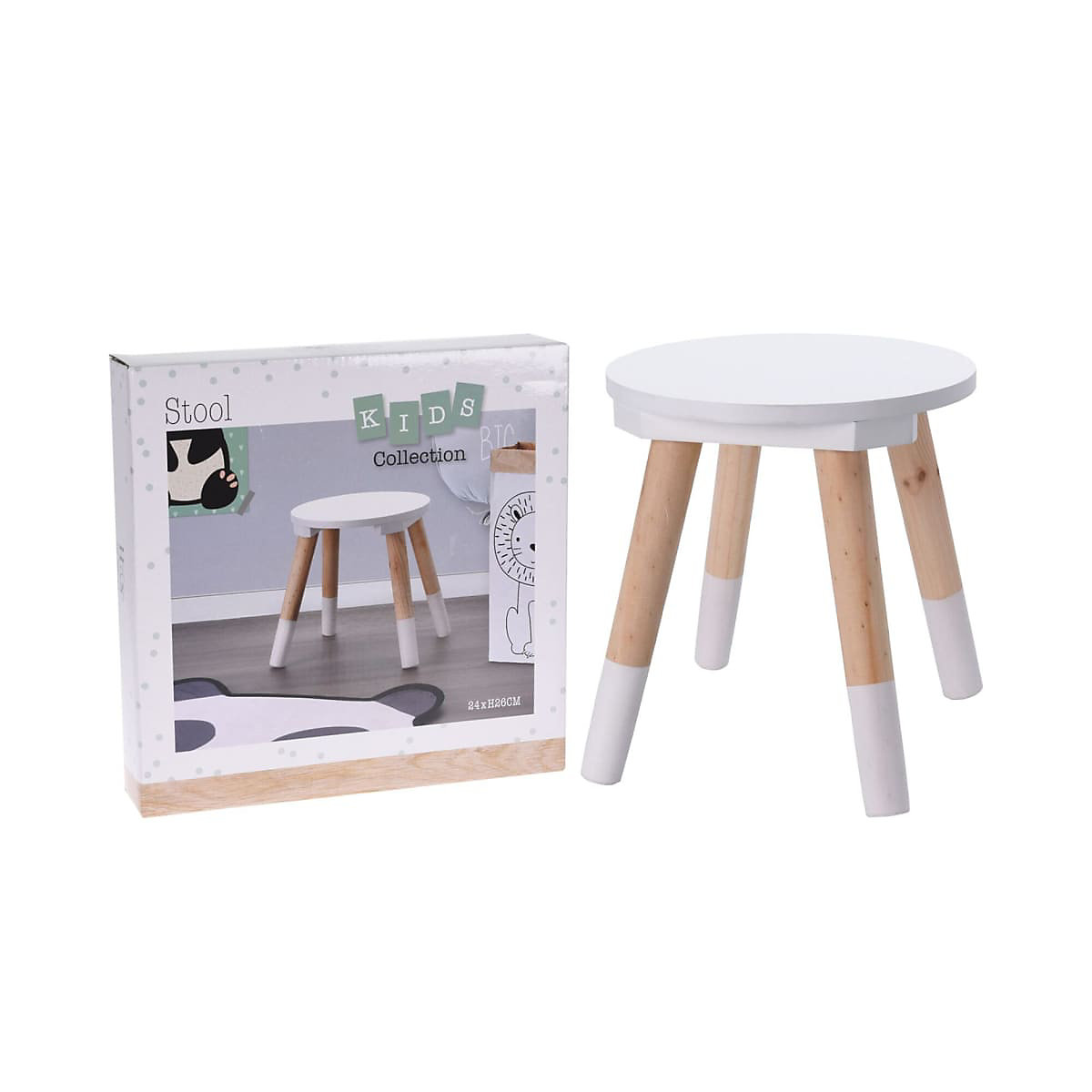 Kinderhocker 24x26 cm Weiß Kinderhocker