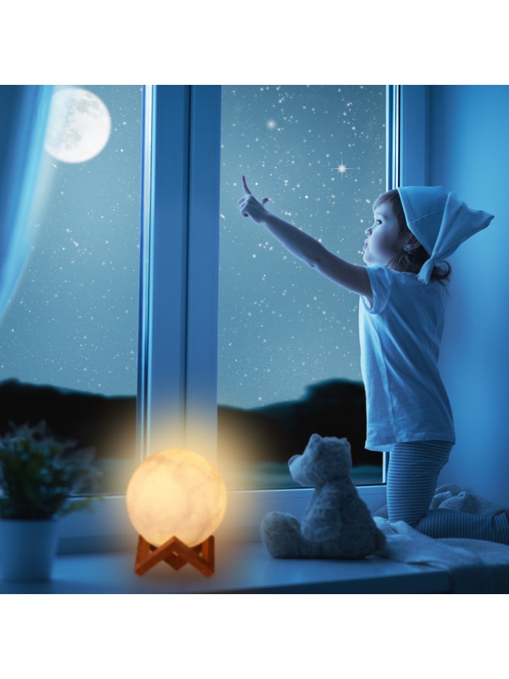 relaxdays Mondlampe 3D 16 Farben in Weiß Ø 15cm günstig kaufen onesize