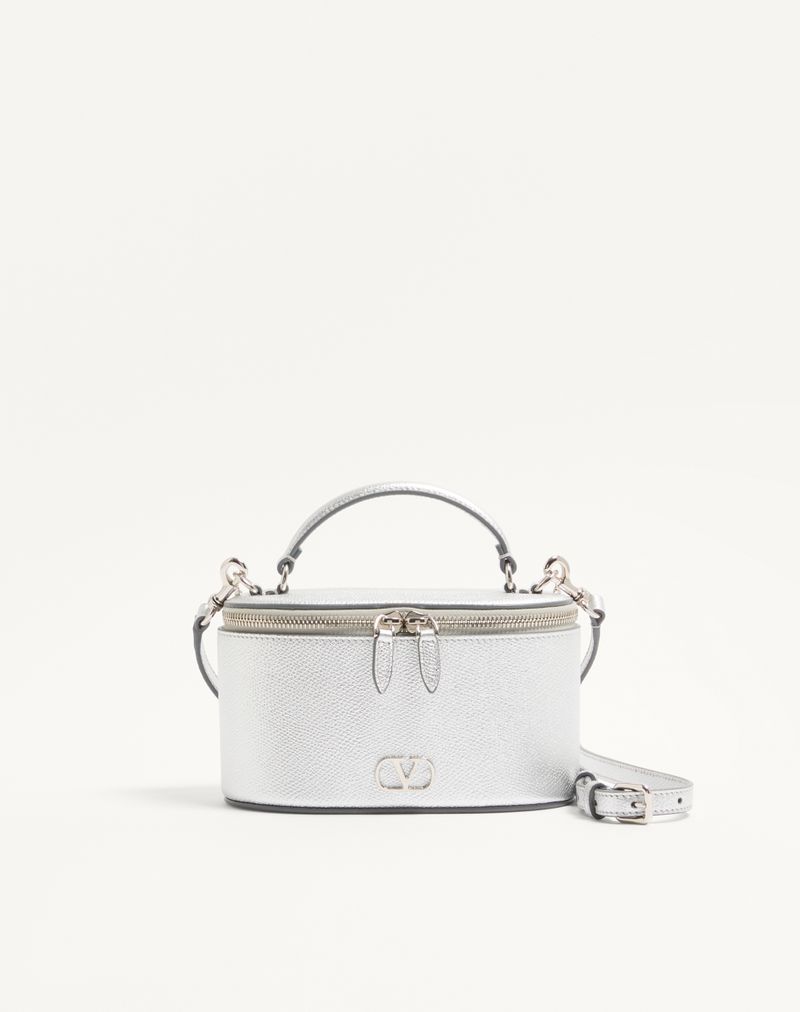 Mini Vanity Bag VLogo Signature In Vitello Granato Laminato