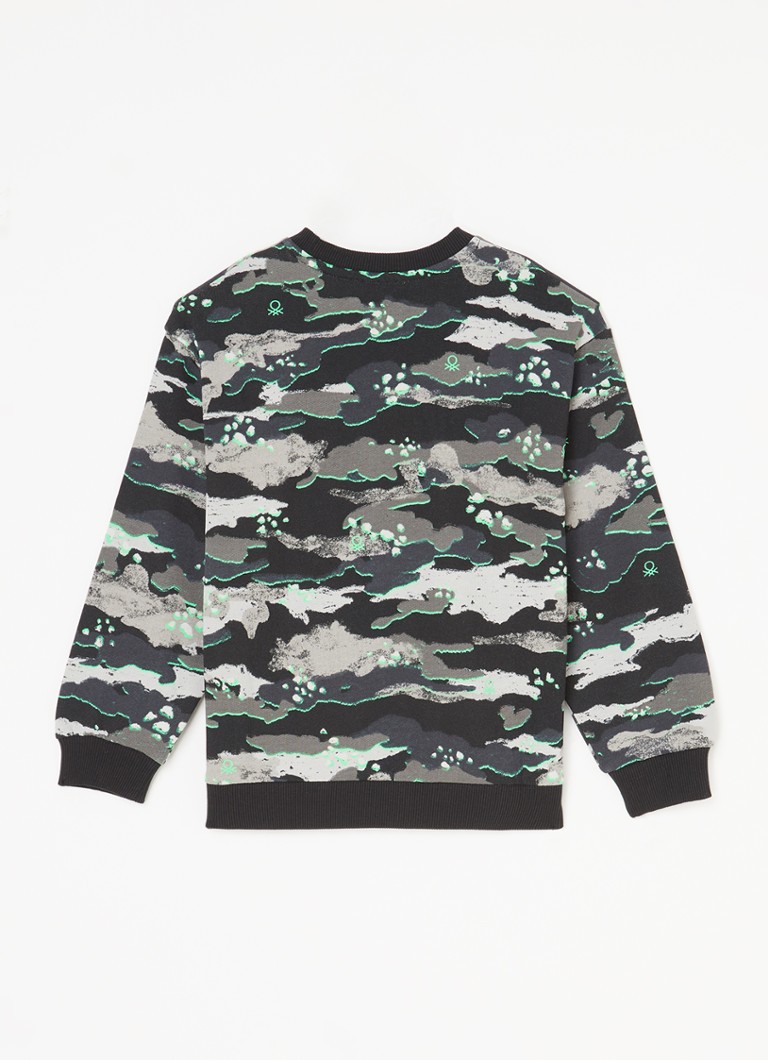 Pulover Benetton cu imprimeu de camuflaj
