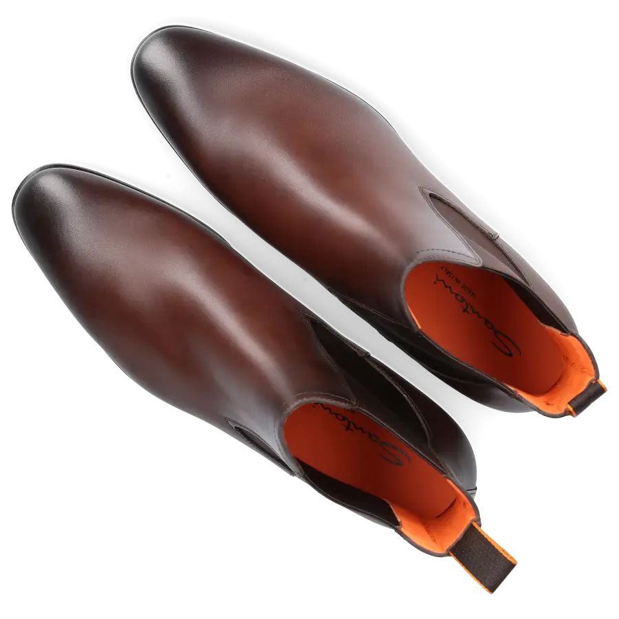Santoni - Chelsea Boots 13414 Kalbsleder - braun