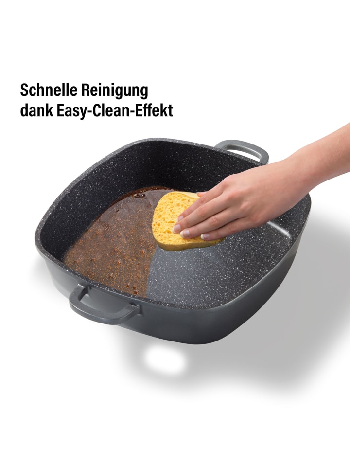 Stoneline Servierpfanne Eckig | mit Deckel in Anthrazit | 28x28cm günstig kaufen 28 x 28 cm