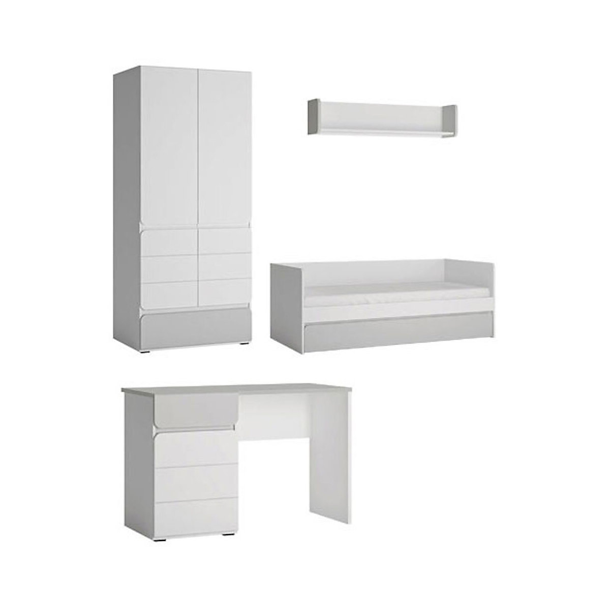 Jugendzimmer-Set Albi komplett 4-teilig grifflos