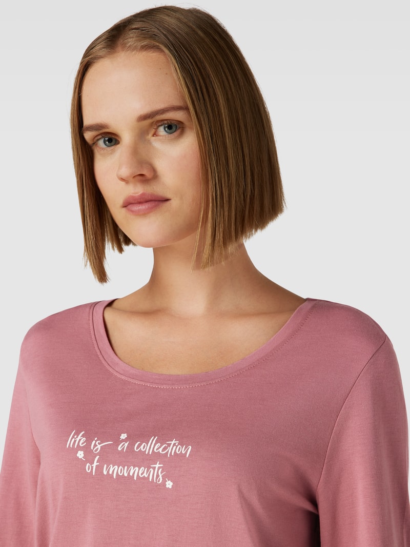 Longsleeve mit Statement-Print Modell 'Everyday' in bordeaux rot