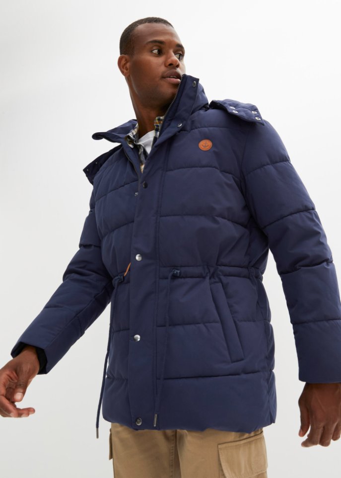 Steppjacke mit abnehmbarer Kapuze und Tunnelzug aus recyceltem Polyester