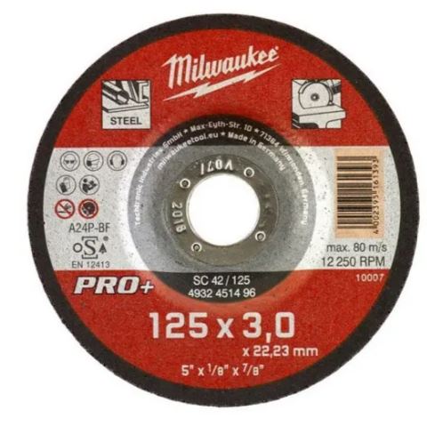 Milwaukee Accessories 4932451496 Tarcza tnąca do metalu SC42 125 x 3 PRO+