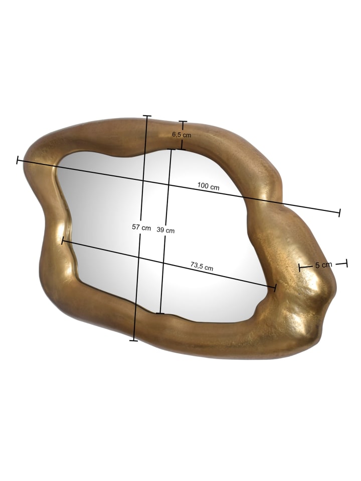 KADIMA DESIGN Wandspiegel Asymmetrisch 100x57 cm Metall Design Hängespiegel , günstig kaufen onesize