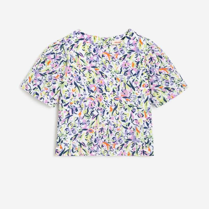 Blouse fille fleurs blanche Catimini