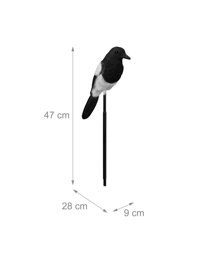 relaxdays 2 x Gartenfigur Vogel in Schwarz/ Weiß günstig kaufen onesize
