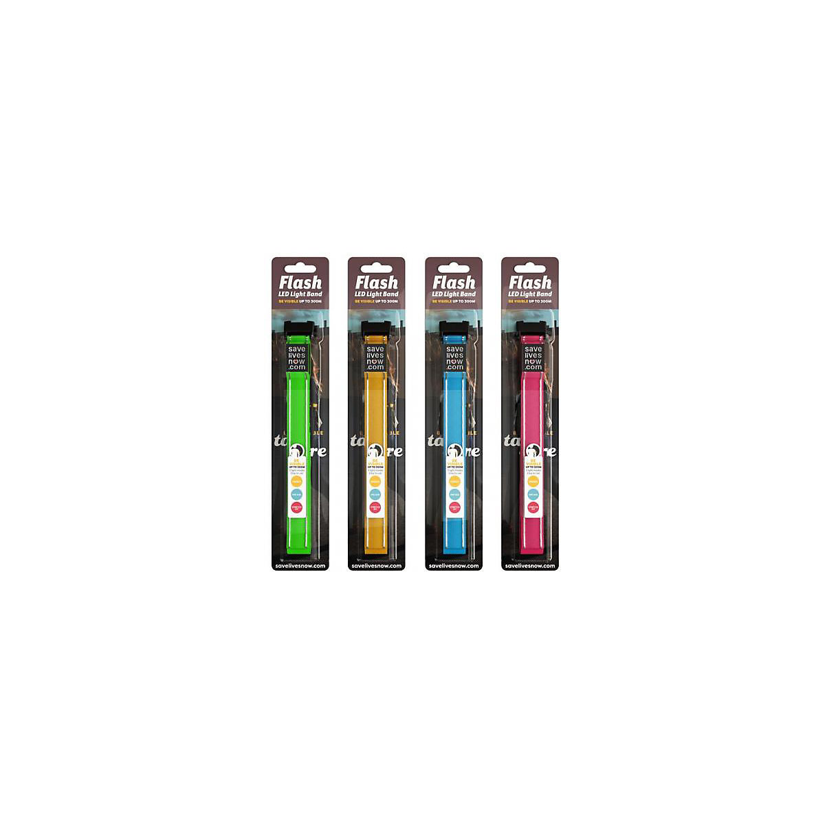 Flash LED Leuchtband 1er Pack (Pink,Grün,Orange,Blau)