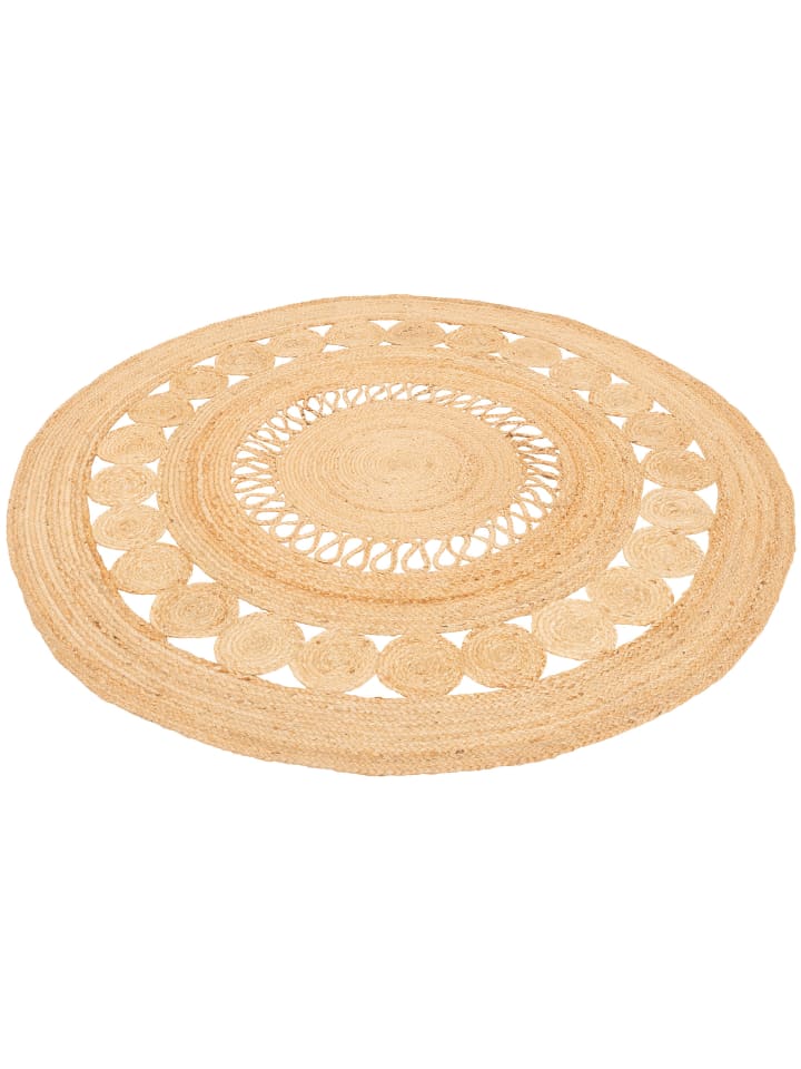 Pergamon Naturfaser Teppich  Jute Salsa Trend Rund in Beige günstig kaufen