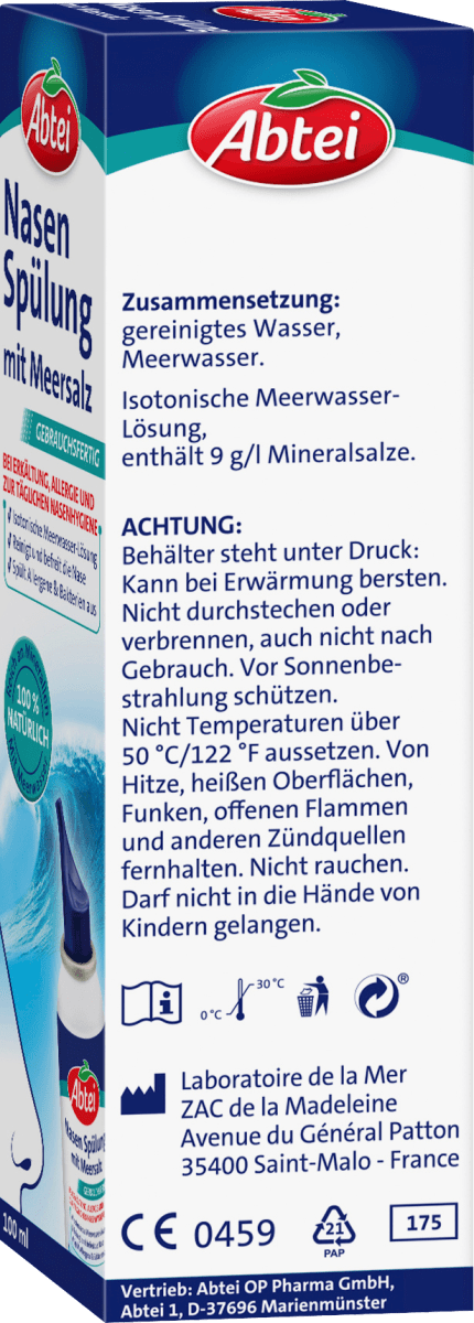 Nasenspülung mit Meersalz, 100 ml