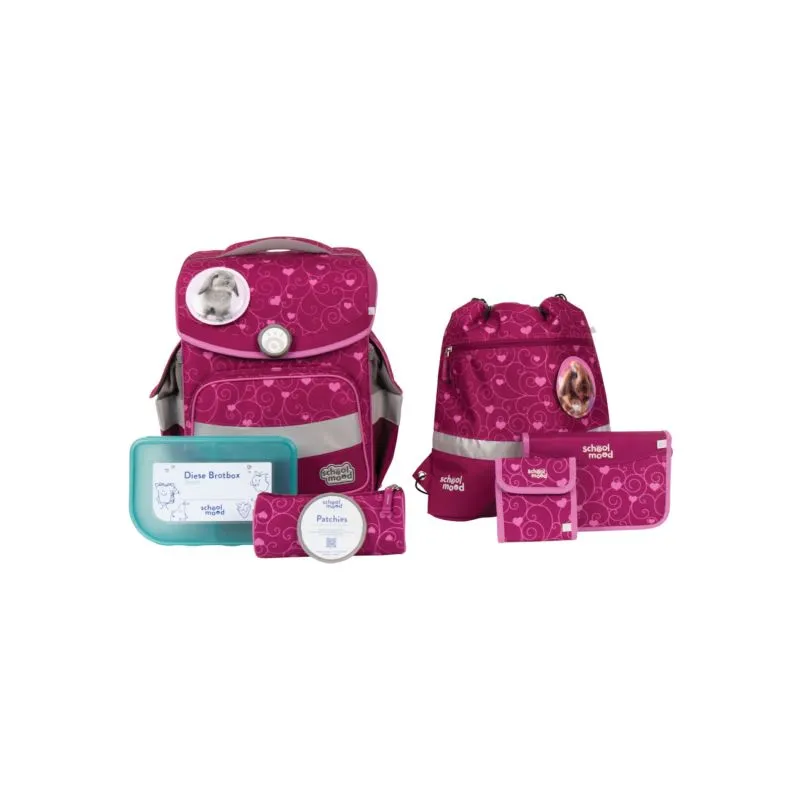 School Mood Timeless 7-teiliges Schulranzen-Set - Hannah (Hase)