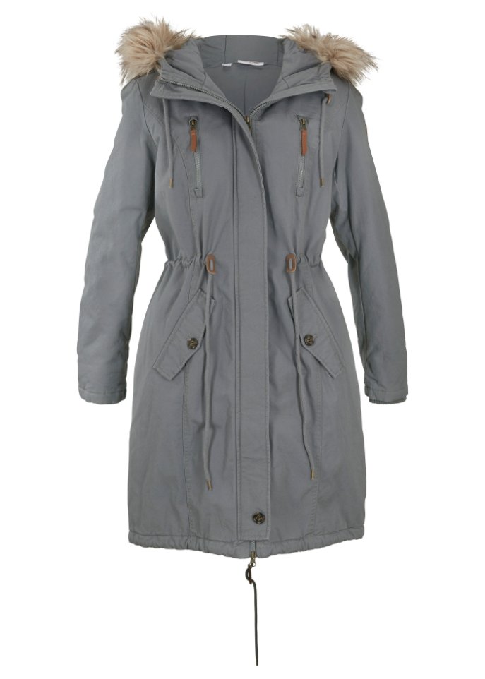 Winterparka mit Fellimitat-Kapuze