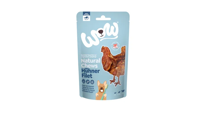 WOW Hundesnack Natural Chews Hühnerfilet 250 g