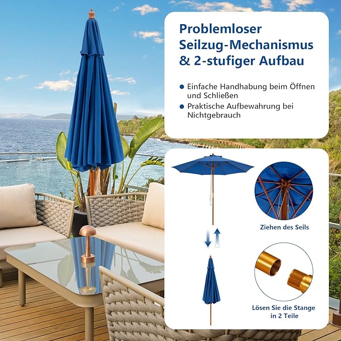 Costway Sonnenschirm 260 cm
