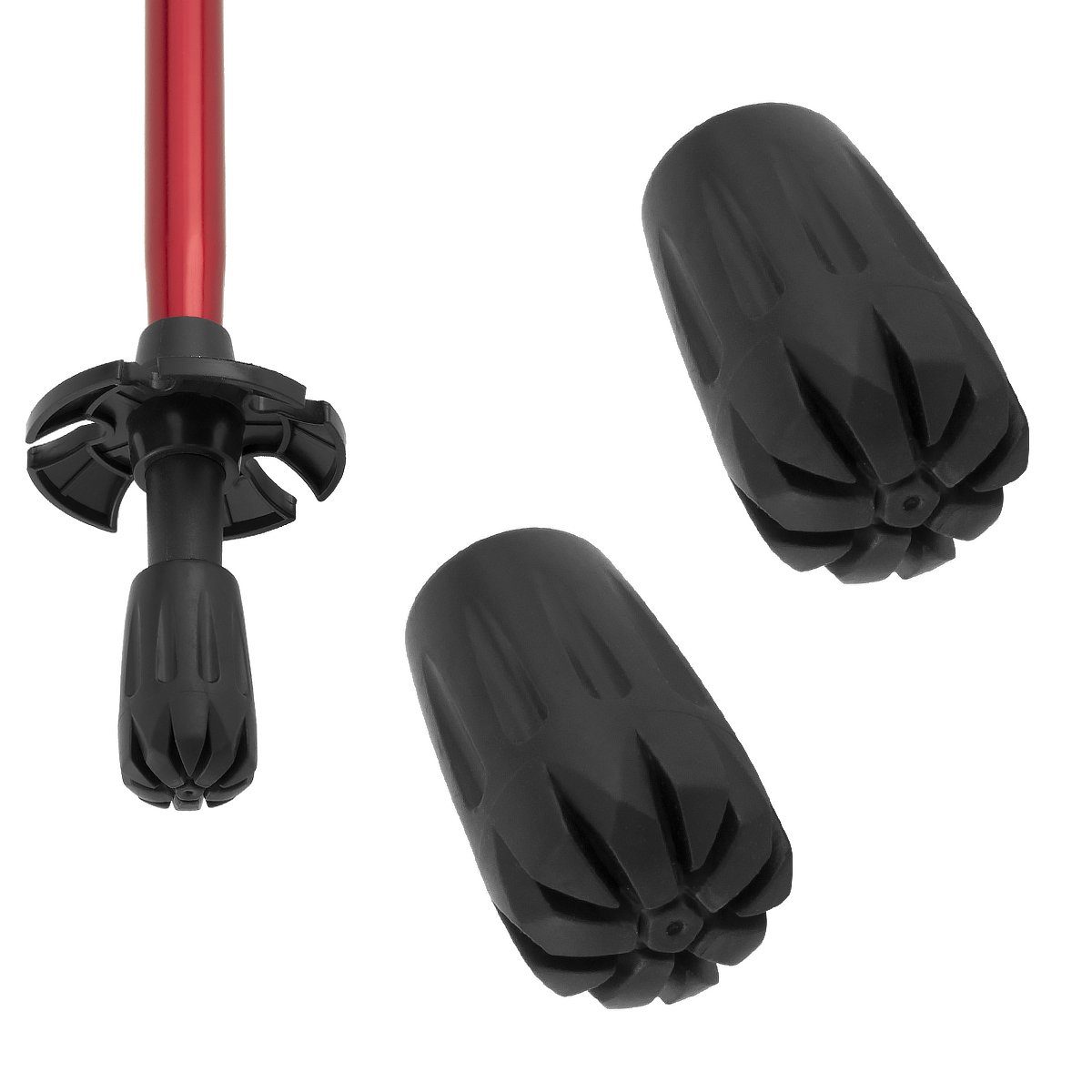 MidGard Nordic-Walking-Stöcke Pads Gummipads Puffer für Wanderstöcke mit einem Durchmesser von 10mm (2 St)
