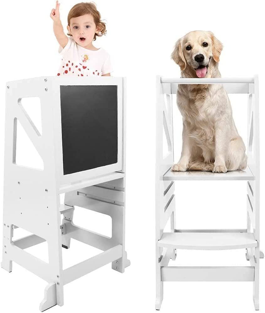 Dripex Stehhilfe Lernturm Für Kinder ab 1 Jahr Tritthocker mit Tafel