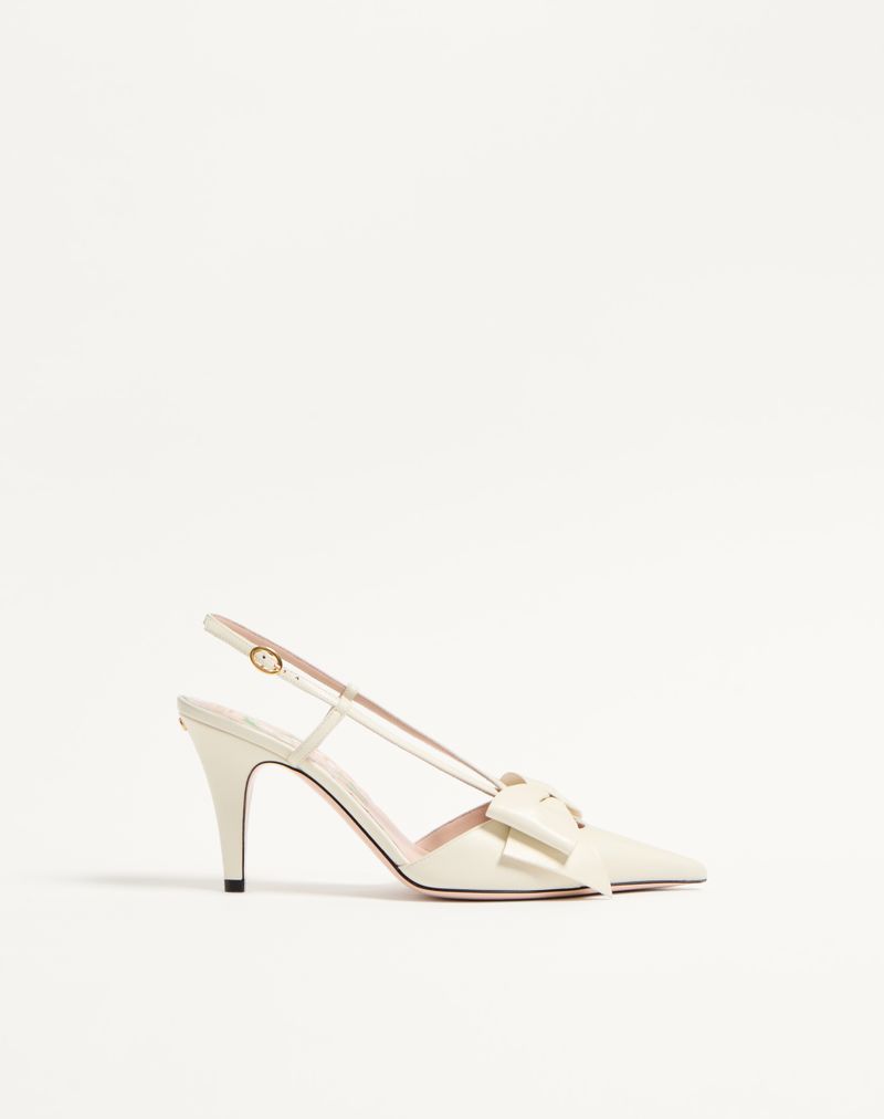 Sapatos de salto Bowow Slingback em couro de cabra de 85 mm