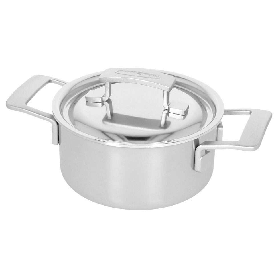 Bratentopf mit Deckel 16 cm, 18/10 Edelstahl
