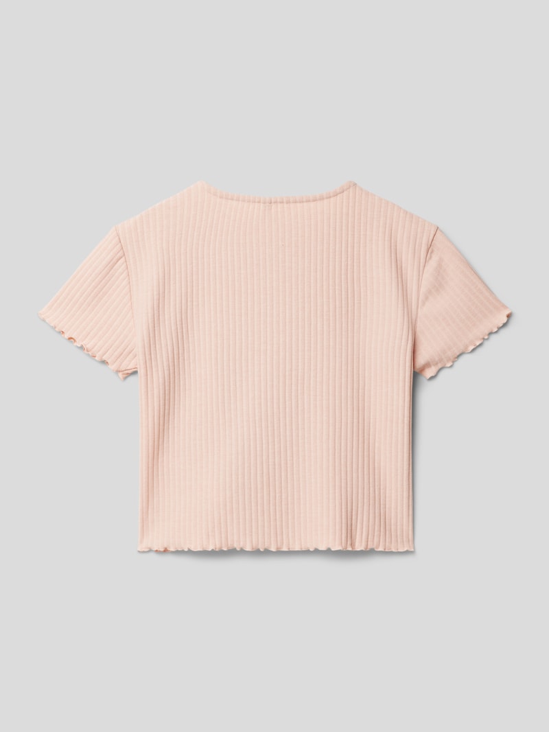 T-Shirt in Ripp-Optik Modell 'KONNELLA' in altrosa