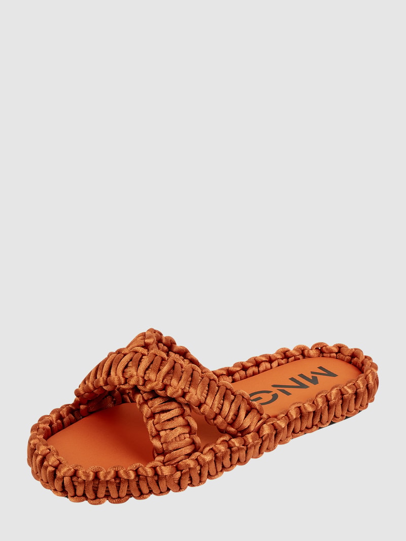 Pantolette in Flecht-Optik Modell 'Crochet' in orange