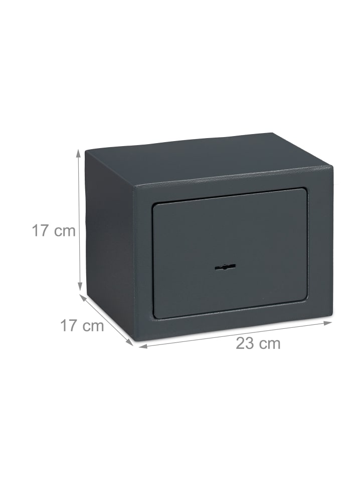 relaxdays 2x Möbeltresor in Dunkelgrau - (B)23 x (H)17 x (T)17 cm günstig kaufen onesize