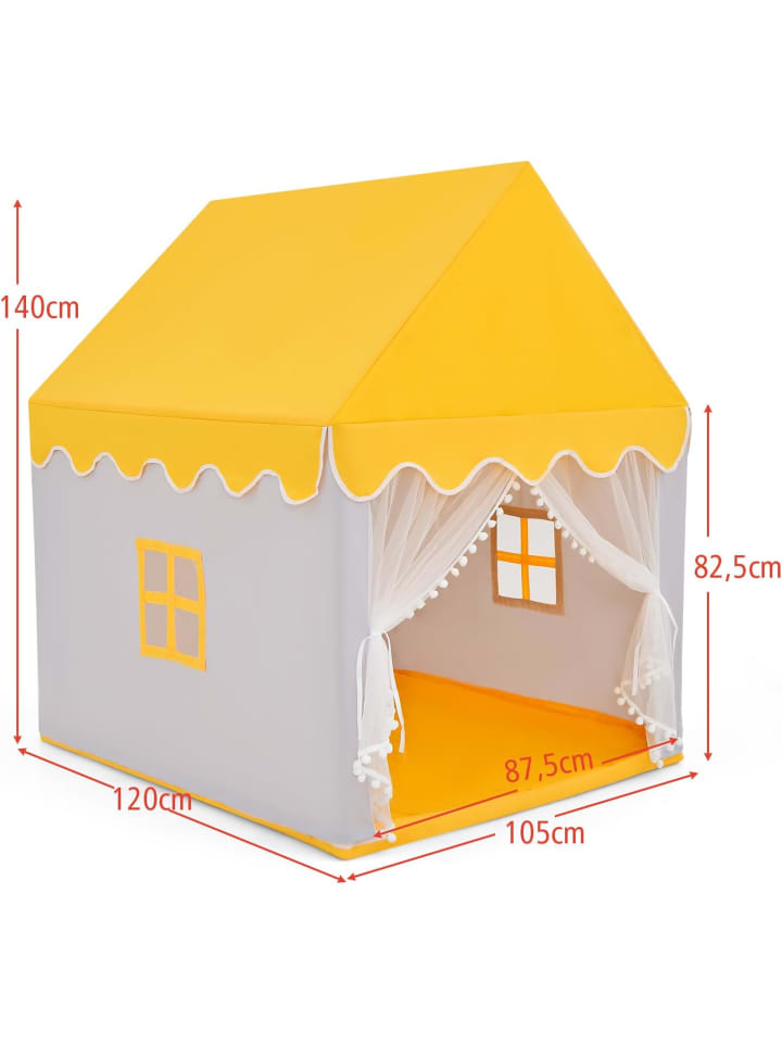 COSTWAY Spielhaus in Gelb günstig kaufen 120 cm