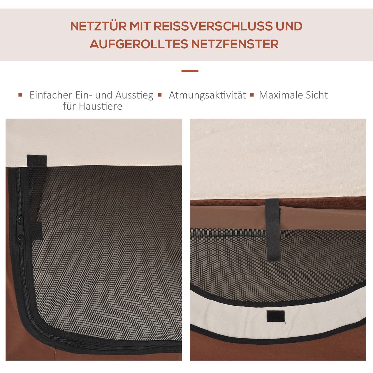 PawHut Hundebox faltbare Hundetransportbox Haustierrucksack 46 x 36 x 41 cm