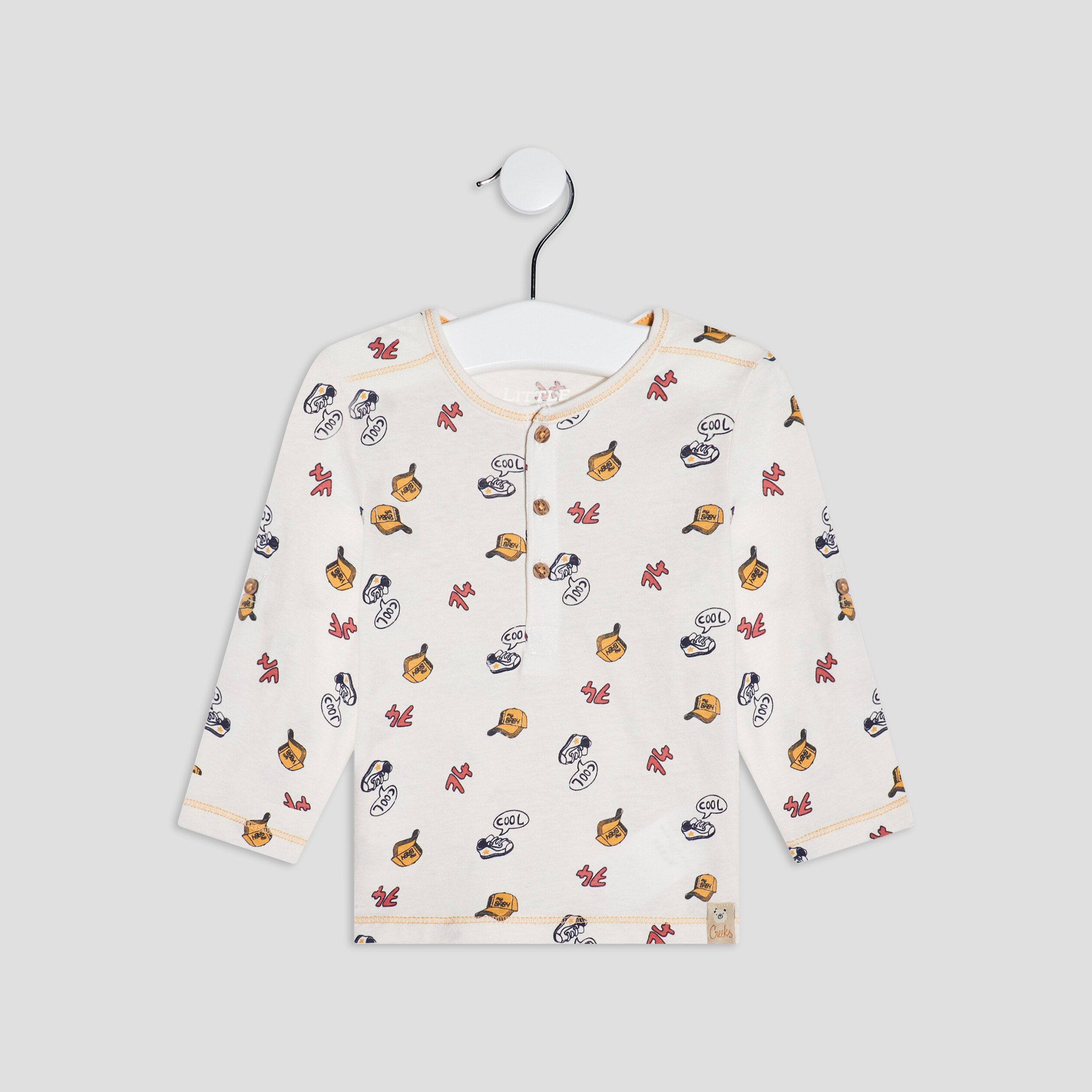 T-shirt manches longues ivoire bébé garçon | La Halle