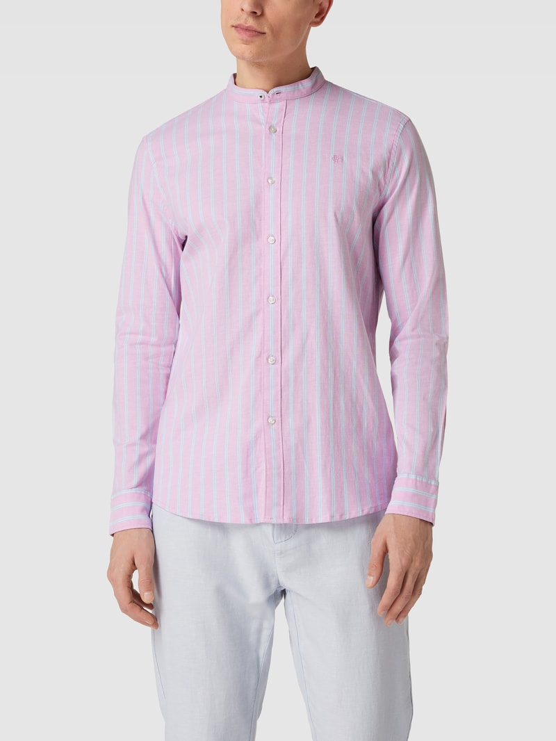 Tailored Fit Freizeithemd mit Streifenmuster in rosa