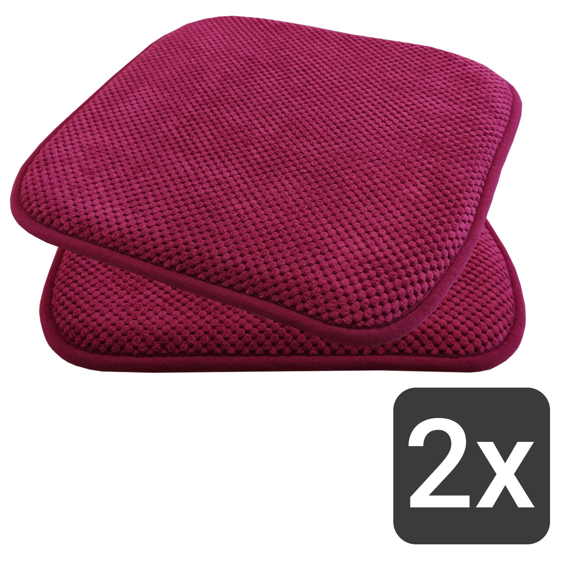 TRISENS Stuhlkissen Nika, Gel-Kissen Set 40x40 - Stuhlkissen mit modernem Memory-Schaumstoff
