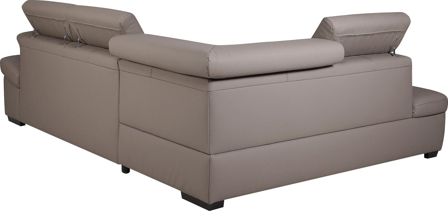 exxpo - sofa fashion Ecksofa Salerno, inklusive Kopfteil- und Armteilverstellung, wahlweise mit Bettfunktion