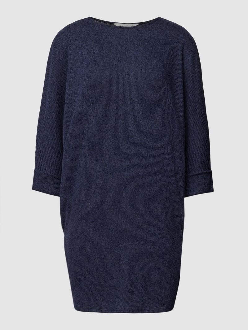 Strickkleid aus Viskose-Mix mit Rundhalsausschnitt in marineblau