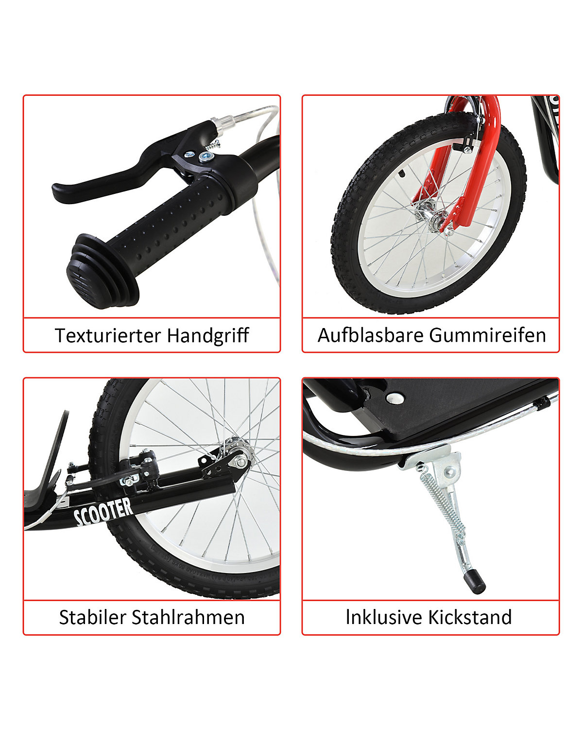 Kinderscooter mit Handbremse