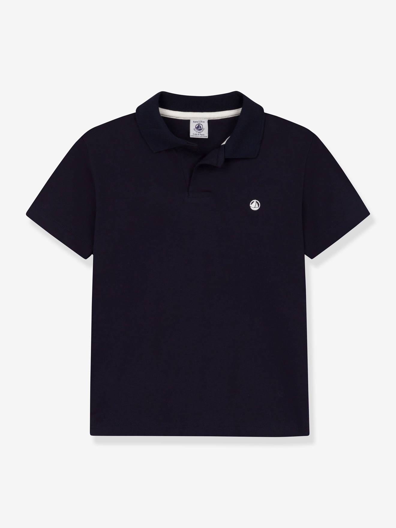 Polo manches courtes en coton bio PETIT BATEAU bleu
