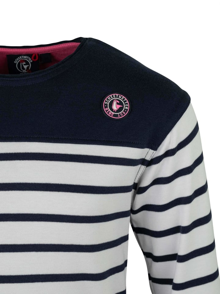 SCHIETWETTER Auri, Pullover in weiß-navy/pink günstig kaufen