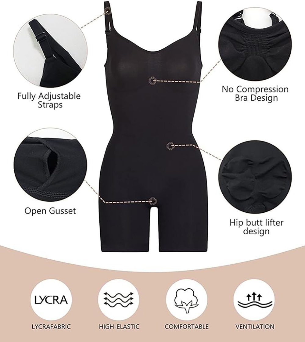 SCOCLO Shaping-Body Shapewear Damen Figurformender Body Shaper Bauchweg (1 tlg) Formende Bodys Abnehmen Shaping Bodysuit