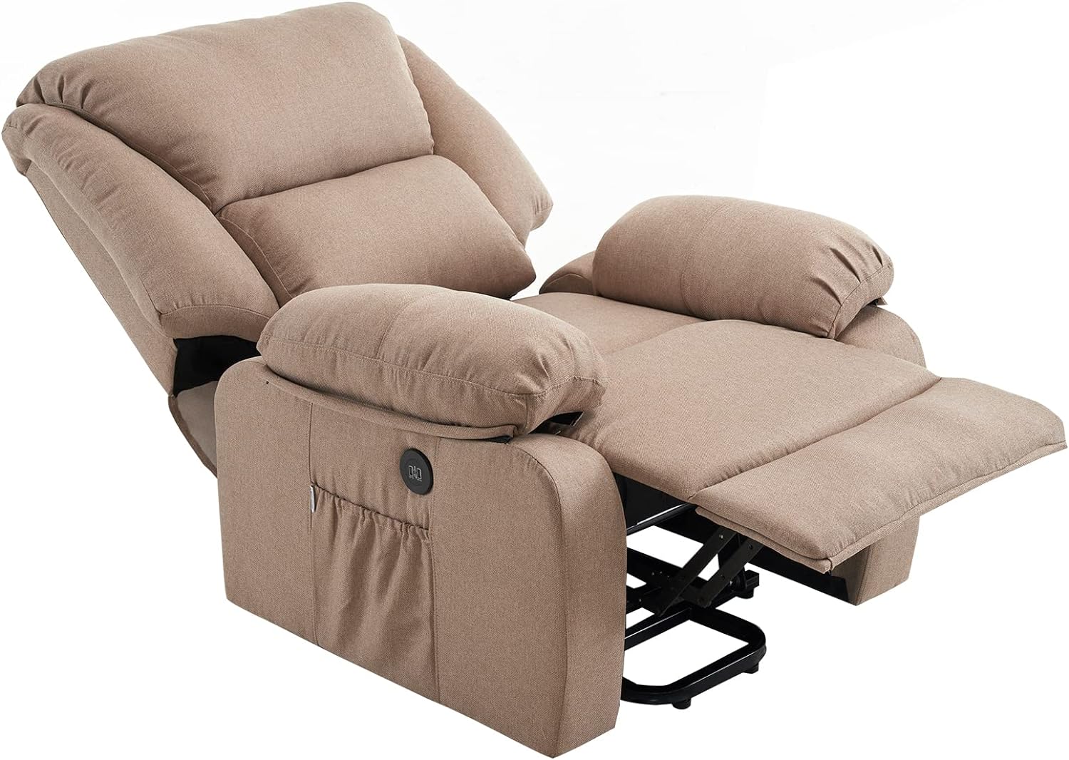 ECODE Sillón de Masaje Relax Elevador Levantapersonas Stelvio, Reclinación Eléctrica 160º, Función Calor, Programas Auto, Vibro Ondulación, 2 Puertos USB de Recarga, A++, ECO-8520UP (Beige)