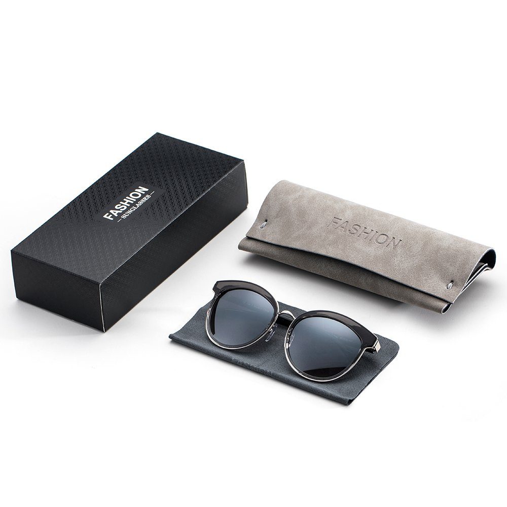 GlobaLink Sonnenbrille Fliegerbrille Damen Retro Stil UV400-Schutz