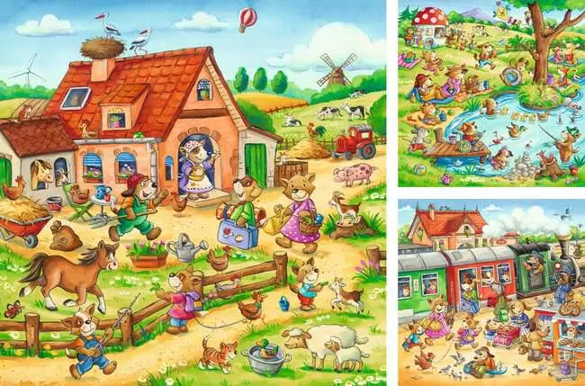 Kinderpuzzle ab 5 Jahren - Ferien auf dem Land - 49 Teile