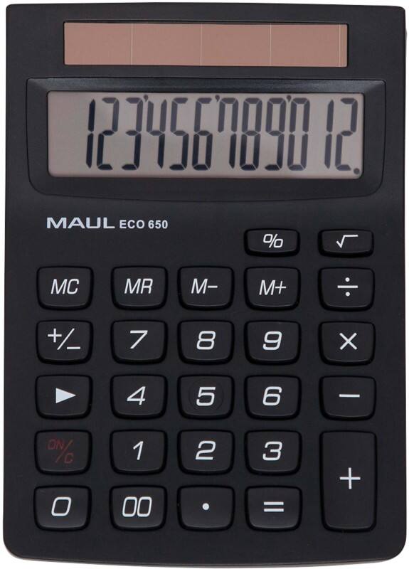 Maul MAULeco 650 Tischrechner 12 -stelliges Display Schwarz Solar 7268690