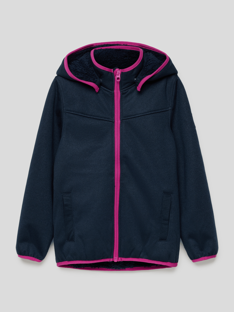 Jacke mit abnehmbarer Kapuze in marineblau