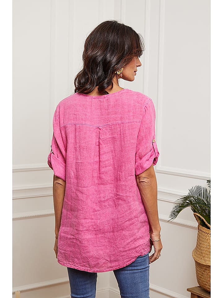 Joséfine Leinen-Bluse in Pink günstig kaufen M