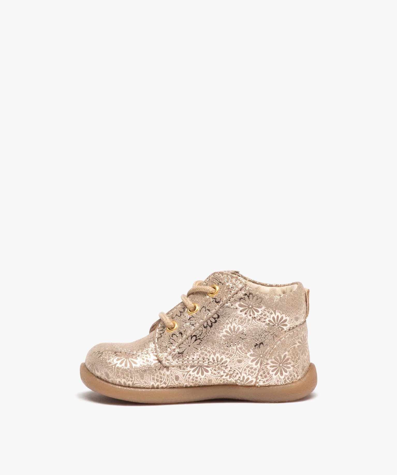 Chaussures premiers pas bébé fille en cuir à motifs scint... or | GEMO