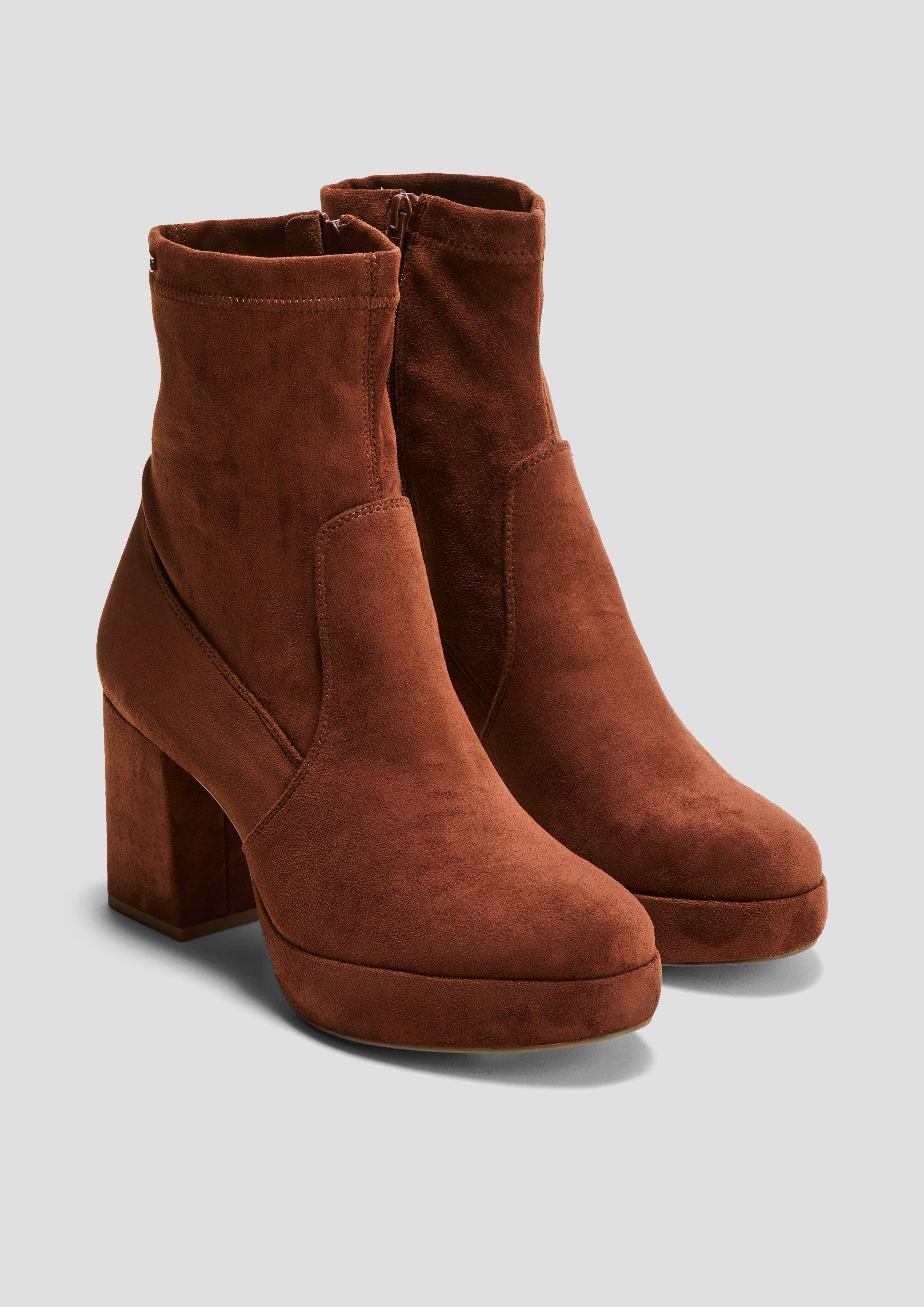 Stiefel mit Blockabsatz in Velorslederoptik  6008302-305