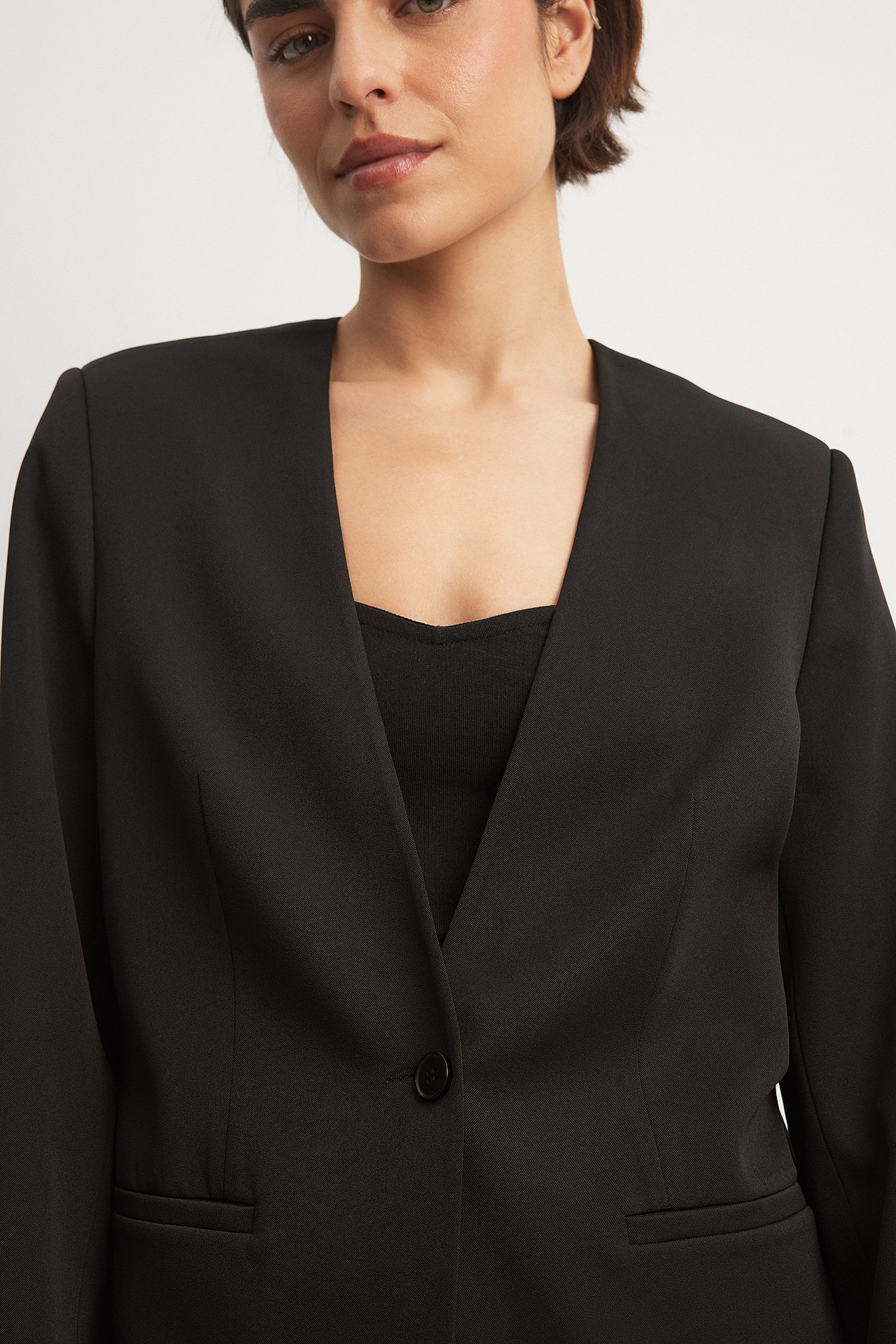 Gerader Oversize-Blazer ohne Revers